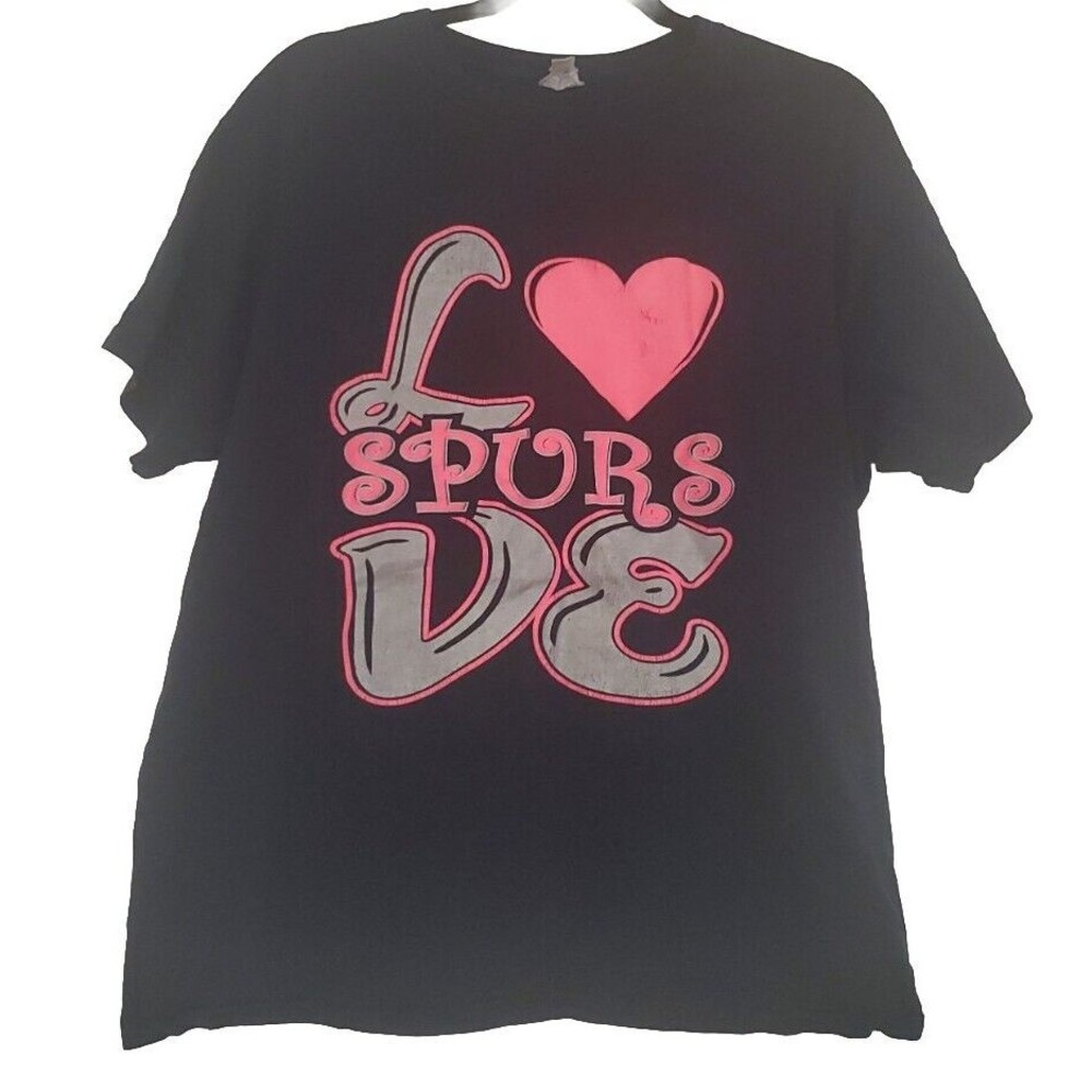Jerzees Love Spurs San Antonio T-Shirt Womens Size L Pit to Pit 20.5"